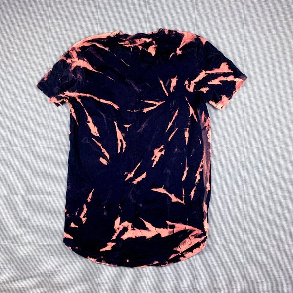 Hand Dyed Navy Blue & Pink Tie Dye T-Shirt / - Picture 4 of 4